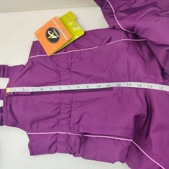 Athletech Performance Outerwear Purple Kids Snow Bibs Overalls Pants XS 4/5 - Picture 13 of 14